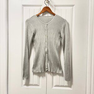 Vintage Principles Ribbed Button Up Cardigan Grey – S
